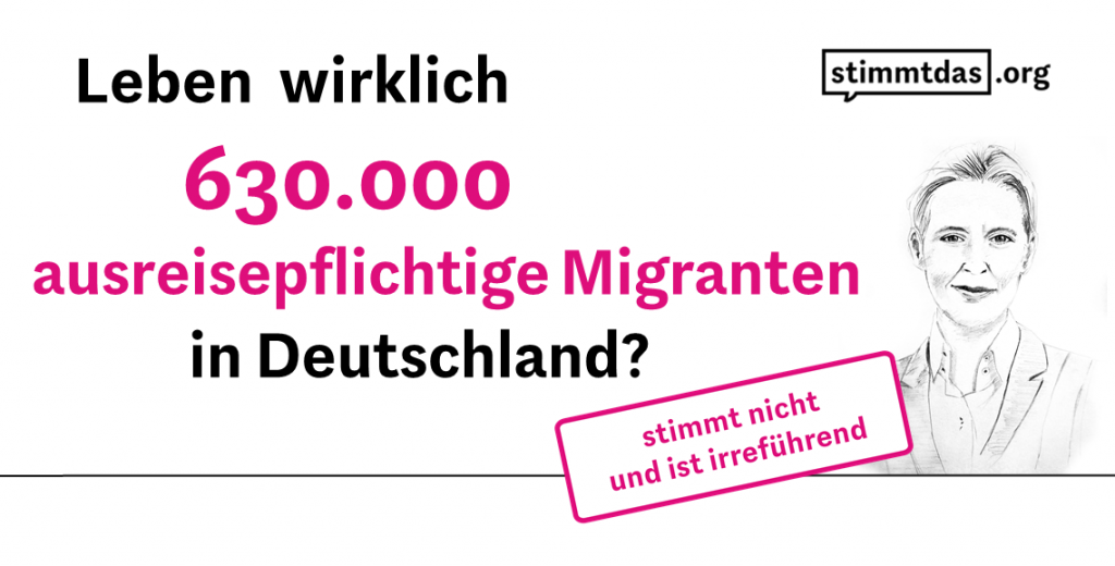 Weidel Flüchtlinge ausreisepflichtige Migranten Faktencheck